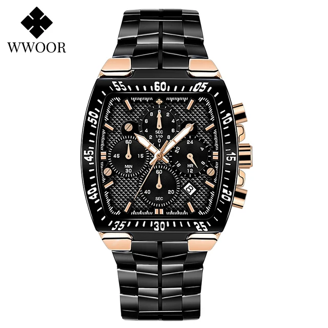 Men Chronograph Sport Watches For Men Fashion Square Top Brand Luxury St... - £36.08 GBP