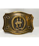 Vintage Western Horse Head Belt Buckle Brass 60s - $9.49