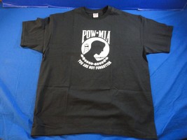 New Pow &amp; Mia You Are Not Forgotten Military Veteran Memorial Black T Shirt Xl - £15.80 GBP