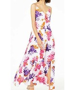 MSRP $100 Bar III Womens Floral Side Slit Maxi Dress Pink Size 2 - $51.21 CAD