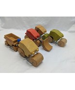 Lot Of (5) Vintage Tom Toys Wooden Cars 4 1/2&quot; - 7&quot;  - $53.79 CAD