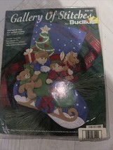 NEW 1997 Sled Full of Toys Tree Christmas Stocking Kit Felt Sequin Bucil... - $16.82