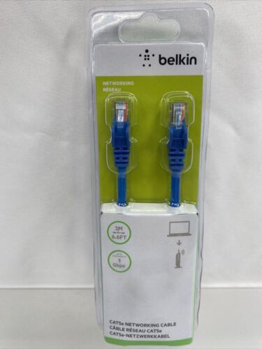 Belkin 2 Meter 6.6 FT Networking Ethernet Cable blue internet - $4.02