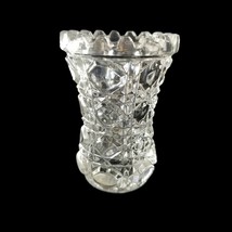 Vintage Toothpick Holder Clear Lead Crystal Hexagon Pattern Unmarked kitchenware - £19.93 GBP