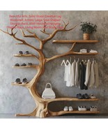 Solid Wood Creative Log Bookshelf, Artistic Large Tree-Shaped Storage Rack - €2.829,04 EUR