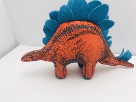 17&quot; Vintage 1992 Applause Stegosaurus Orange Dinosaur Stuffed Animal Plush Toy - £32.73 GBP