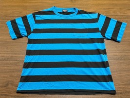 VTG 1980&#39;s Wentworth Blue/Black Striped T-Shirt - XL - 50/50 - £39.95 GBP