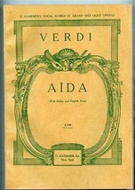 Giuseppe Verdi Aida an OPera in 3 Acts Vocal Score G Schirmer  - £22.15 GBP