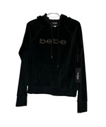 Bebe Sport Women&#39;s Black Velour Hoodie Size S  - $42.08