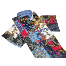 Men's Sports Shirt by MIZUMI Medallion Floral Printed Short Sleeves M647 Blue image 9
