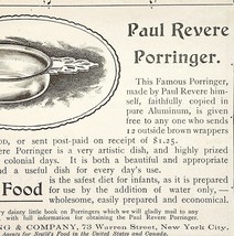 1895 Paul Revere Porringer Nestle&#39;s Food Victorian Aluminum Dish Advertisement - £15.33 GBP
