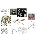 LOT - 840 pieces of Earring Hooks+Rings SILVER/BRONZE+Rubber Stoppers+KE... - £23.96 GBP