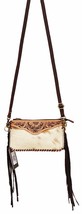 Women&#39;s Cowhide Western Floral Tooled Leather Crossbody Shoulder Bag 18R... - $59.39