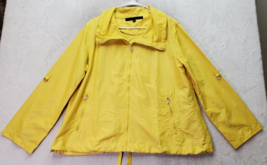 Kenneth Cole New York Rain Coat Women Size Medium Yellow Long Sleeve Full Zipper - £13.85 GBP