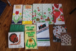 Vtg Lot 10 NEW Hallmark Paper Art Pik-Nik Table Cloth Cover Napkins Stra... - £53.80 GBP