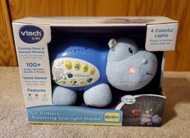 VTech Baby Lil&#39; Critters Soothing Starlight Hippo, Blue - NEW - £23.20 GBP