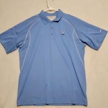 Nike Men’s Golf Shirt Sz L Large Dri Fit  blue Polo V Golf Logo Short Sleeve - £13.48 GBP