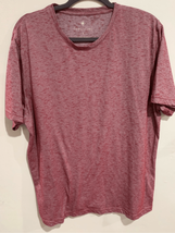 COASTAORO Short Sleeve Tshirt-Large Red Crew Neck Cotton/Poly EUC Mens - $6.14