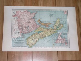 1936 Map Of New Brunswick Nova Scotia Prince Edward Island W/ Place Index Canada - £22.26 GBP