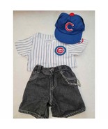 Build A Bear Chicago Cubs MLB Genuine Merchandise Uniform Hat Pants Outfit - £14.94 GBP