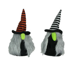 Pair of Whimsical Plush Halloween Witch Nisse Gnome Figures - £17.99 GBP