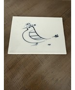 Vtg Porsgrund Handverks tile Norway Anne Marie Odegaard Bird - Signed - $34.12 CAD
