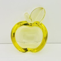Vintage Art Glass Apple Shaped Glass Ashtray Honey Yellow Color MCM Art Glass - £10.44 GBP