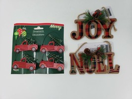 Merry By Christmas House Rustic Style Christmas Tree Ornaments - £6.96 GBP