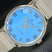 Swiss Mens Favre Leuba 253 Twin Power Winding Sky Blue Dial Watch a426064-1 - £59.92 GBP