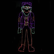 Halloween Scary Frankenstein Outdoor LED Lighted Decoration Steel Wireframe - £320.72 GBP