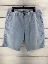Tommy Bahama Shorts Mens 36 Blue Linen Cotton Blend Chino Hawaiian Casual - $18.70