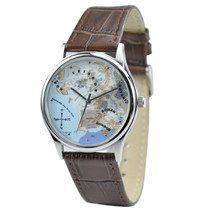 Map Watch (Middle Earth) Blue Face in Silver - £33.67 GBP