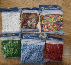 Lot Pony Beads 6x9mm Variety Of Colors 3360 Beads In Total All New Packages - £11.61 GBP