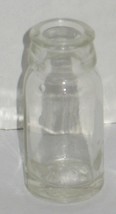 Vintage Round Clear Glass Bottle Apothecary Prop Vase Barn Dig Dump Find - $10.89