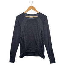 Athleta Top Womens Large Black Seamless Long Sleeve Ruched Round Neck 72... - €12,79 EUR