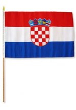 RFCO 12x18 12&#39;&#39;x18&#39;&#39; Wholesale Lot of 6 Croatia Stick Flag Wood Staff Best Garde - £15.94 GBP