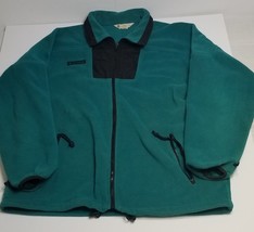 Vintage 90s Columbia Fleece Zip Jacket Made In USA Men&#39;s Large Green - $22.00