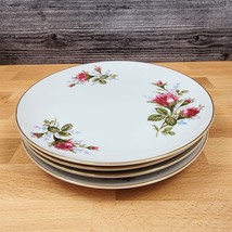 Moss Rose Salad Plate Set of 4 Pink Flowers Gold Trim 7.5&quot; (19cm) Sango ... - £18.67 GBP