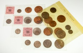 1963-1965 Nouvelle-Zélande Excellent État &amp; Pièce de Monnaie Jeux plein ... - $107.26 CAD