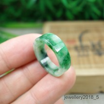Certified Green Burma 100% Natural A jadeite Jade Ring 指环 USA.6# - £116.53 GBP