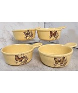 Vintage Treasure Craft Stoneware Set Of 4 Butterfly Soup Bowls with Handle - €21,39 EUR