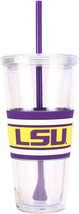 Double Wall Tumbler with Straw 22oz Single Cup Twist on Lid (LSU) - £13.35 GBP