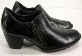 Born Sarella Outside Zip Black Leather Bootie Women&#39;s Size 7.5M Us (38.5 Eur) - £44.33 GBP