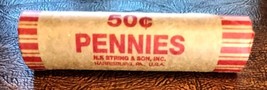 1960-D Small Date Lincoln Cents BUR Roll of 50 UNC Cents with 1 Filled &quot;6&quot; Error - £11.44 GBP