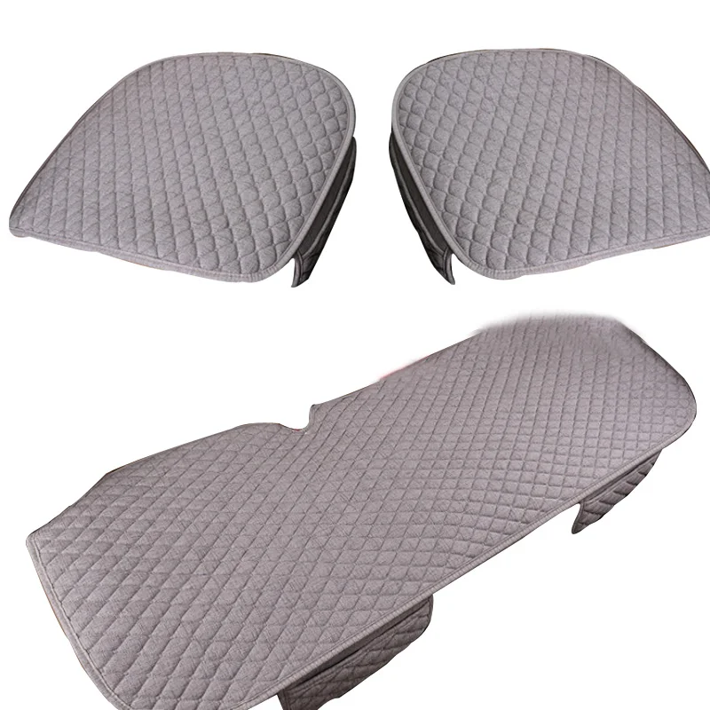 Universal Flax Car Seat Cover Four Season Front Rear Linen Fabric Cushion - $34.65+