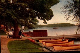 1909 Ymca Camp Boat Landing Dock Canoes Lake Geneva WI-ANTIQUE Postcard BK55 - £6.31 GBP