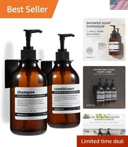 Eco-Friendly Shampoo and Conditioner Dispenser Set - 2 Chambers, Amber B... - $775.30 MXN