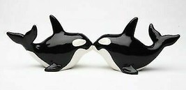 Killer Whale Orcas Ocean Marine Sea Life Salt &amp; Pepper Shakers Set Ceramic - £11.78 GBP