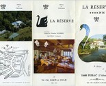 La Reserve Inn Brochure Pessac France 1960&#39;s Relais et Chateaux - £19.83 GBP