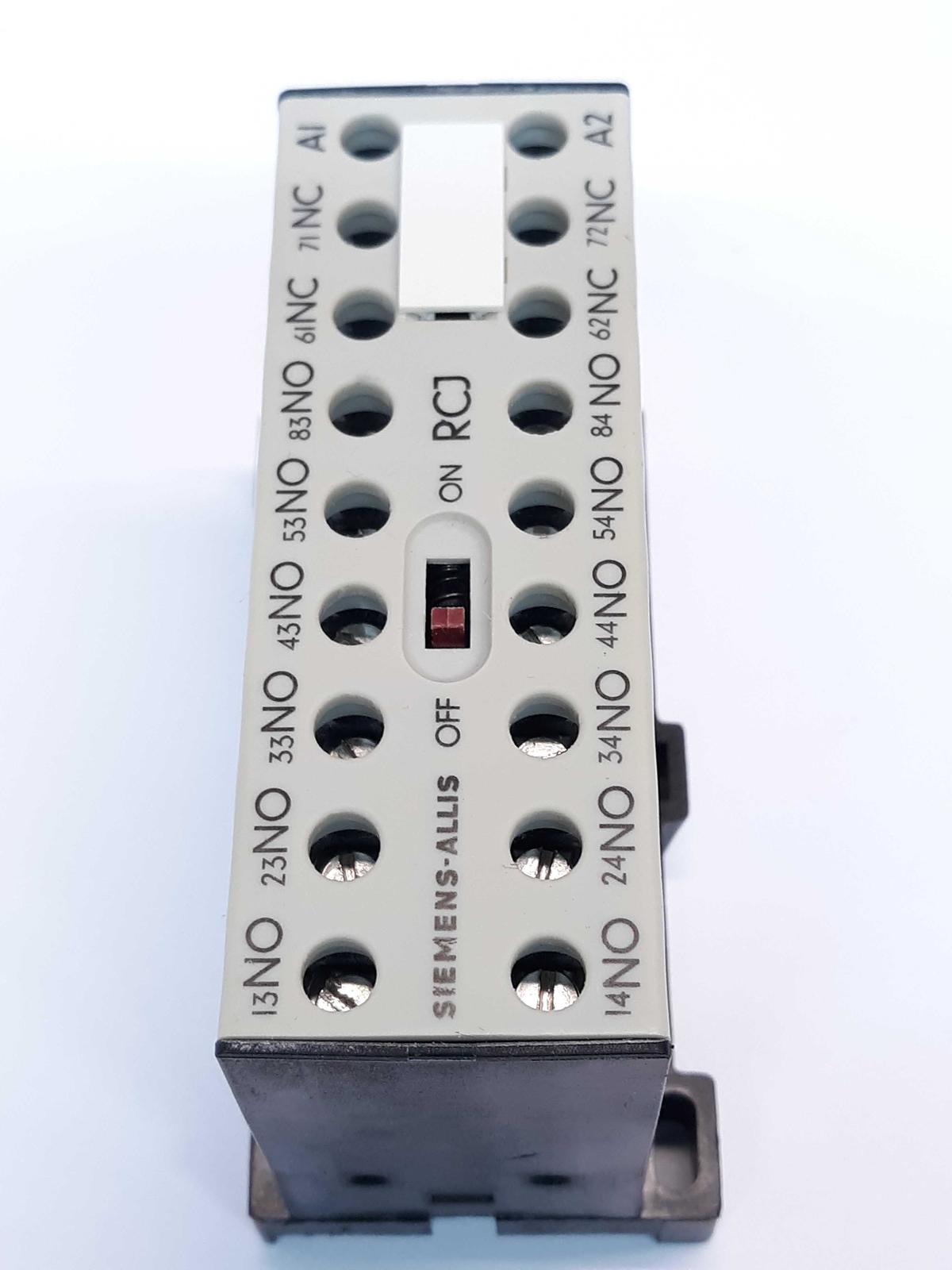 Siemens-Allis RCJ62R Contactor Block 10A 480VAC 24VDC Coil  - $22.50